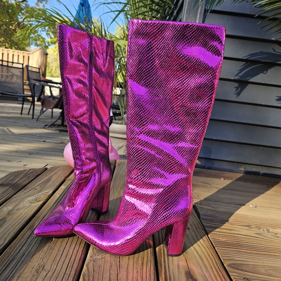 INC Concepts Tall Metallic Pink Boots - Picture 9 of 15